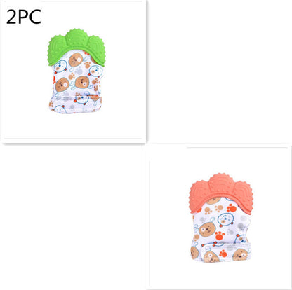 US Local Baby teether baby anti-bite silicone molar gloves children's sound toys