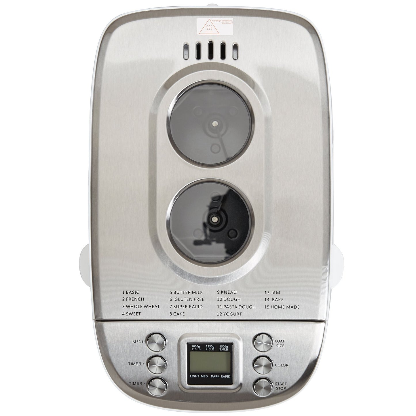 US Local Bread Maker, 15-in-1 3LB Dough Machine, Nonstick Ceramic Pan Automatic Breadmaker With Gluten Free Setting, Whole Wheat Bread Making, Digital, Programmable, 3 Loaf Sizes, 3 Crust Colors, White