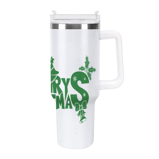 POD US Local Tumbler 40 oz Large Capacity Car Cup Christmas Tree Green