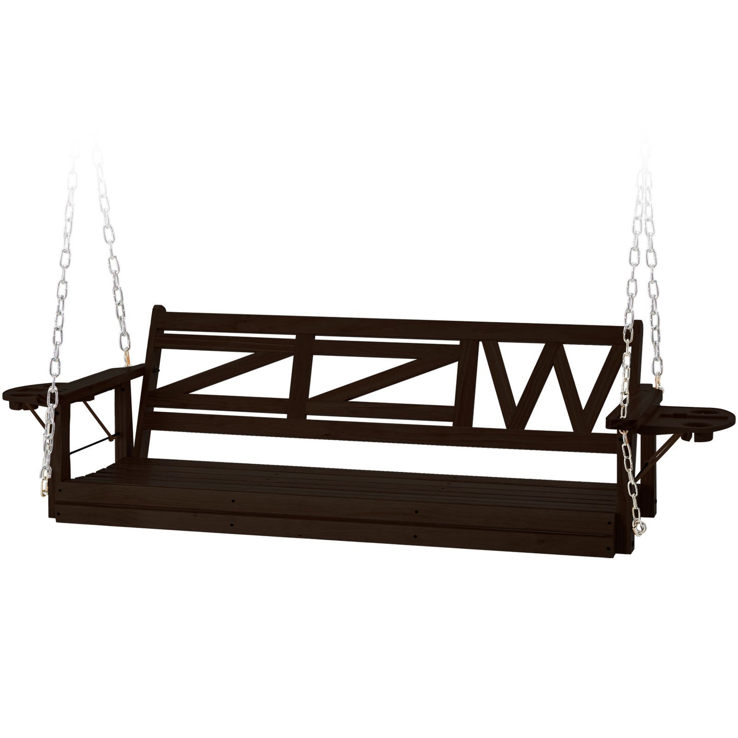 US Local Wooden Outdoor Porch Swing With 3-seat