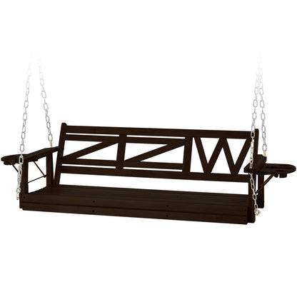 US Local Wooden Outdoor Porch Swing With 3-seat