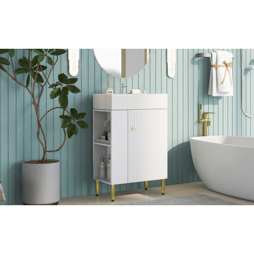 US Local 21.6 Inch White Bathroom Vanity