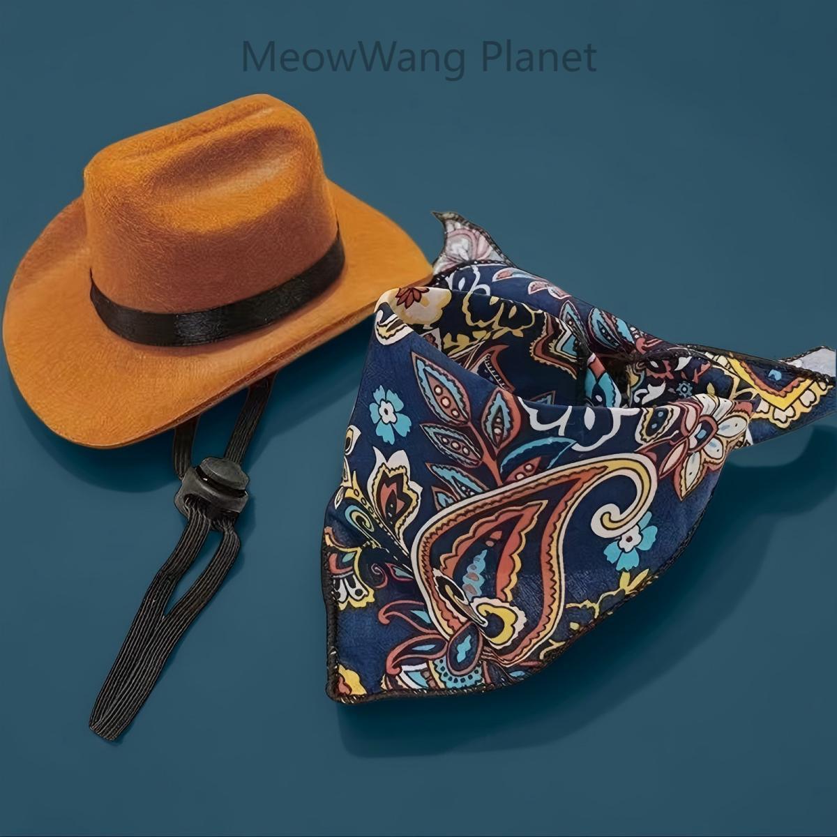 US Local Dog Cat Collar Dog Cat Bandana Handmade Premium Quality Cute Pet Hat Scarf Set For Cats Small Dogs Adorable Mini Costume Accessory For Photos Soft Cozy Pet Headgear For Halloween Christmas Daily Dress