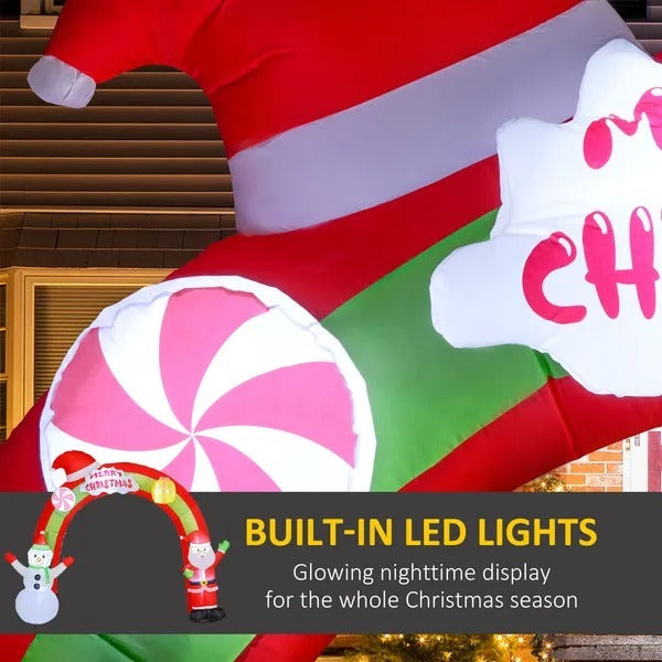 CA Local 10FT Christmas Inflatable Archway, Outdoor Xmas Blow Up Santa Claus And Snowman Arch With Built-in LED Lights For Yard