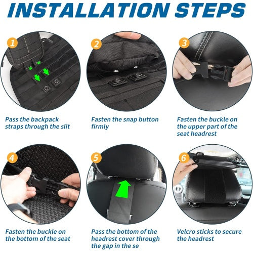 US Local 2 Set-Storage Bag, Back Seat Organizer With 3 Detachable Pouches, Tool Room, Warehouse, Outdoor Activity Use