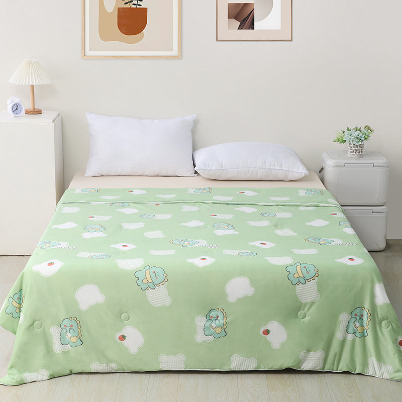 US Local Machine Washable Cool Feeling Ice Silk Thin Quilt