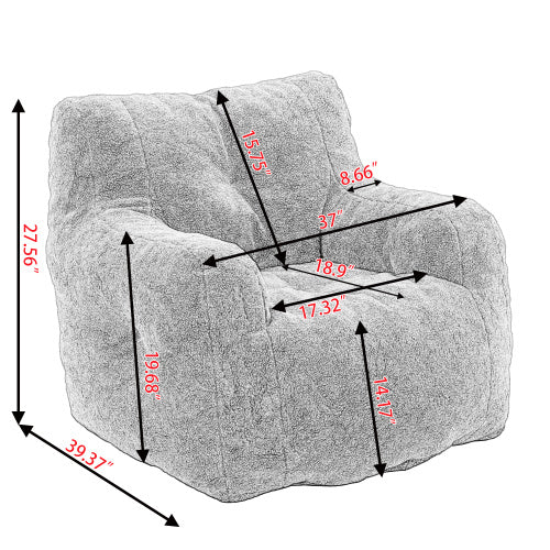 US Local Soft Teddy Tufted Foam Bean Bag Chair