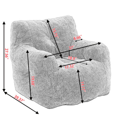 US Local Soft Teddy Tufted Foam Bean Bag Chair