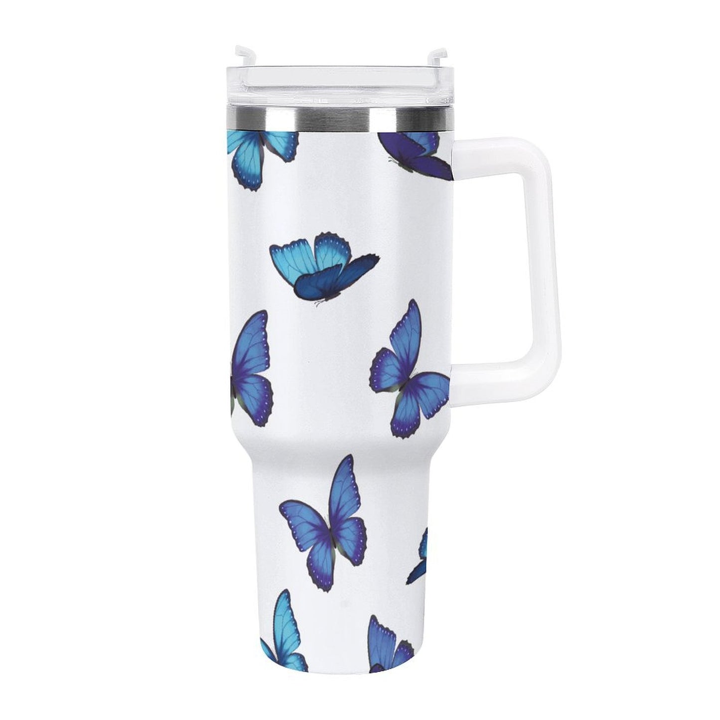 PHDT00504 POD US Local Tumbler 40oz Large Capacity Car Cup Blue Morpho Butterfly
