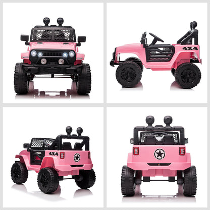 US Local Electric Off-Road Truck 12V Kids Ride On With Remote Control MP3 Music Adjustable Speed