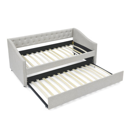 US Local The Double Sofa Bed Has A Double Roller Upholstered Tufted Sofa Bed