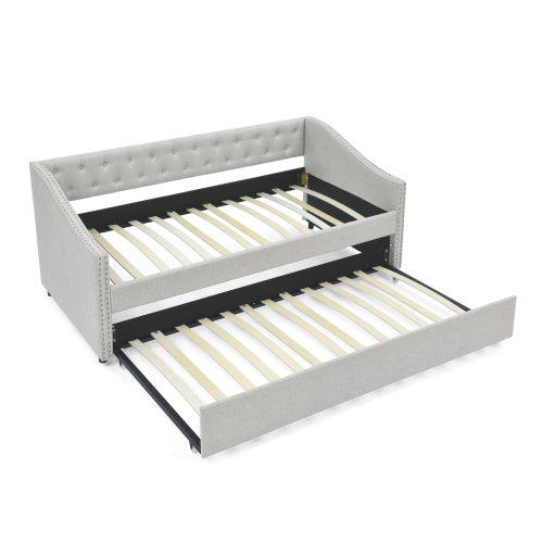 US Local The Double Sofa Bed Has A Double Roller Upholstered Tufted Sofa Bed