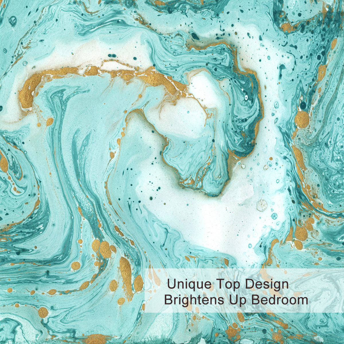 US & UK Local Chic Girly Marble Duvet Cover Mint Gold Glitter Turquoise Bedding Comforter Set Abstract Aqua Teel Blue Duvet Cover