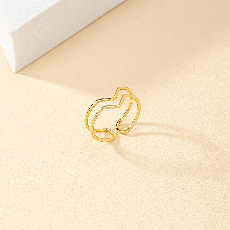 Retro Simple Hollow Heart-shaped Ring For Women