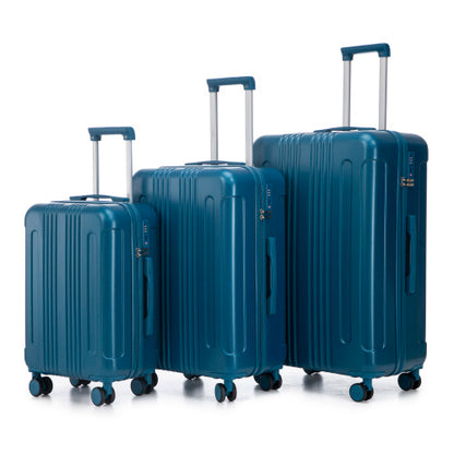 US Local 20   24  28  3 Pcs Set In ABS Spinner Wheel Luggage, Carry On Suitcase, Matching Color, TSA Combination Lock