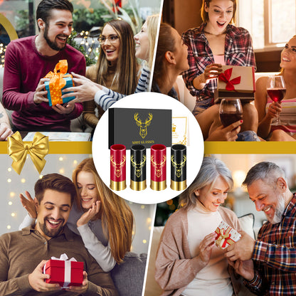 US Local 4 Deer Heads 1.5 Ounces - Reusable High-quality Plastic Bullet Cup, Suitable For Whiskey, Cocktails, And Wine, Perfect For Bars, Parties, And Gifts