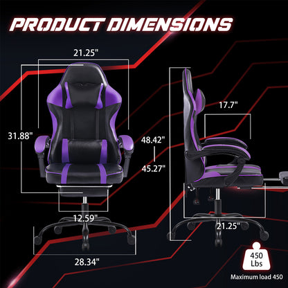 US Local Ergonomic Gaming Chair For Adults, Adjustable Lumbar Backrest Office Chair
