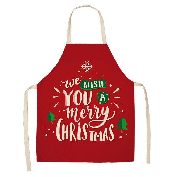 Christmas linen apron