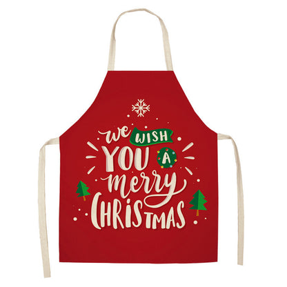 Christmas linen apron