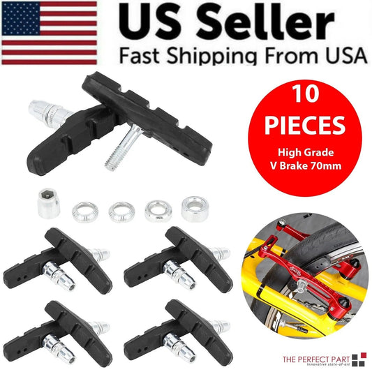 US Local 5 Pairs High Grade Cycling Bicycle Bike V Brake Pads 70mm Shoes Pads Black