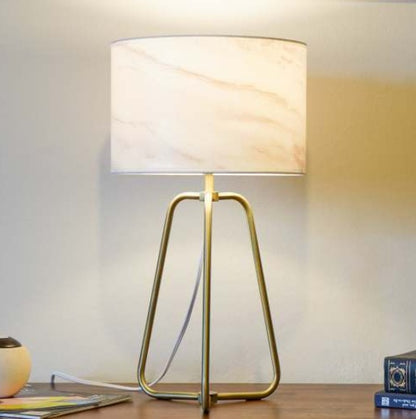 US Local New Design Small Modern Stylish Desk Lamp In Stock In The United States, Easy To Install, Optima Marble Lampshade Table Lamp - Bronze 110V Metal Online Shift Switch, Used For Bedside Table Lamp