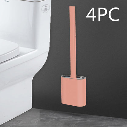Creative Wall-Mounted Soft Brush With Cover For Toilet Washing