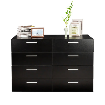 US Local Black Particleboard Eight Drawer Cabinet