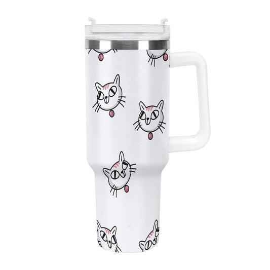 PHDT00255 POD US Local Tumbler 40 oz Large Capacity Car Cup Cat Cartoon