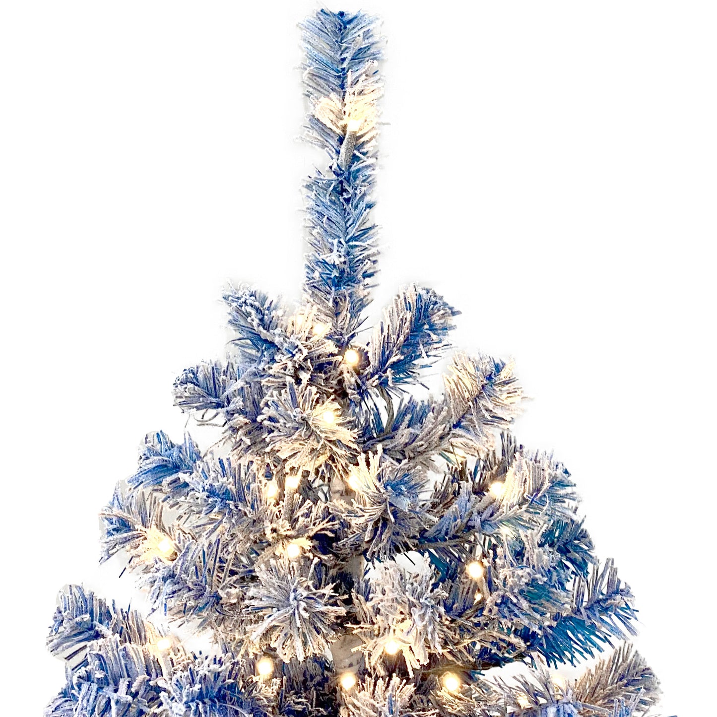 US Local 6 Foot Hinged Artificial Fir Christmas Tree With Pre-installed Lights And Snow Covered Artificial Holiday Christmas Tree