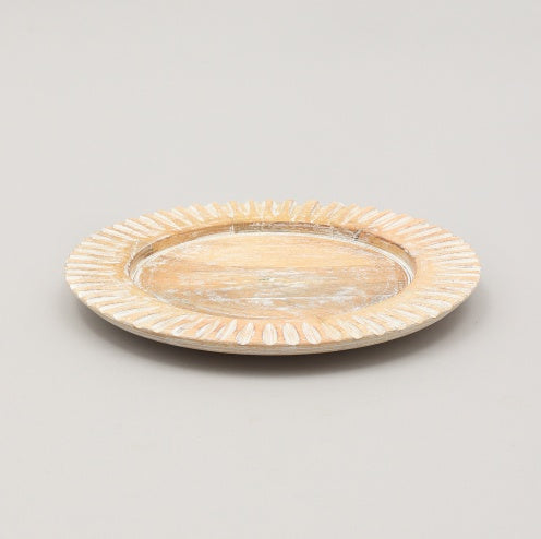 US Local Handcrafted 13 Wood Charger Plate   Wooden Dinning Placemat Artisan Wood Tableware