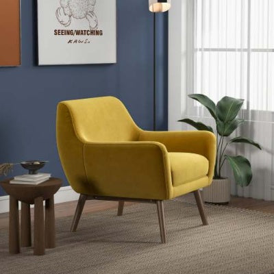 US Local Panom Gold Velvet Lounge Chair