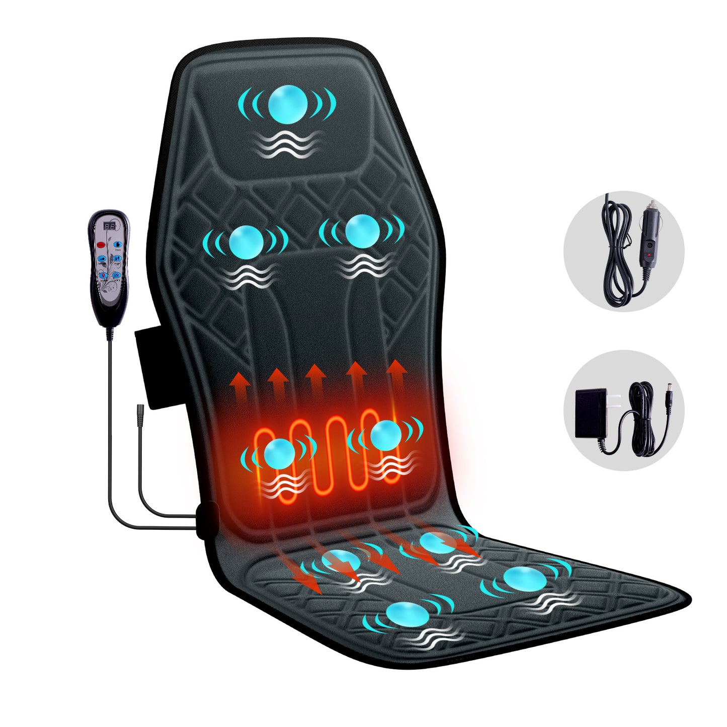 US Local Model Massage Cushion, Neck And Back Kneading And Heating, 9 Levels Of Intensity,9 Modes, Home And Office Electric Massage Pad, Portable Multifunctional Massager, 10,20,30 Minutes Timer