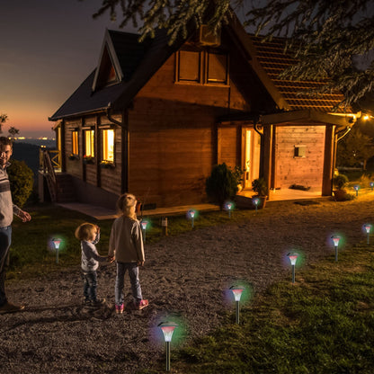 US Local 24 Pcs 12Pcs 8Pcs 4Pcs Solar Garden Lights IP44 Waterproof 7 Color Changing For Yard Driveway Walkway