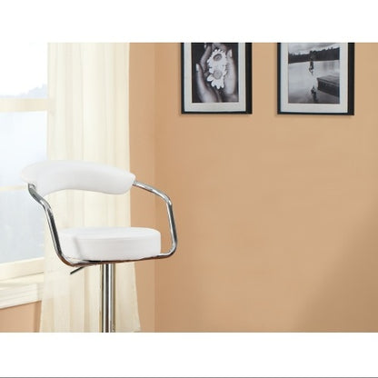 US Local Contemporary Style White Color Bar Stool Counter Height Chairs Set Of 2 Adjustable Swivel Kitchen Island Stools