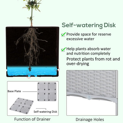US Local Outsunny 2 Piece Raised Garden Bed With Legs, Self-Watering Planter Box Raised Bed To Grow Flowers, Herbs Vegetables, Gray