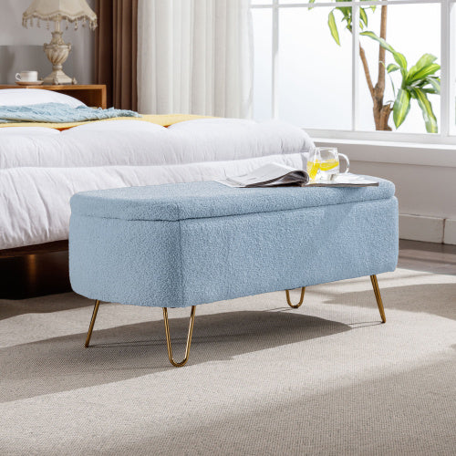 US Local Blue Bedside Storage Footstool