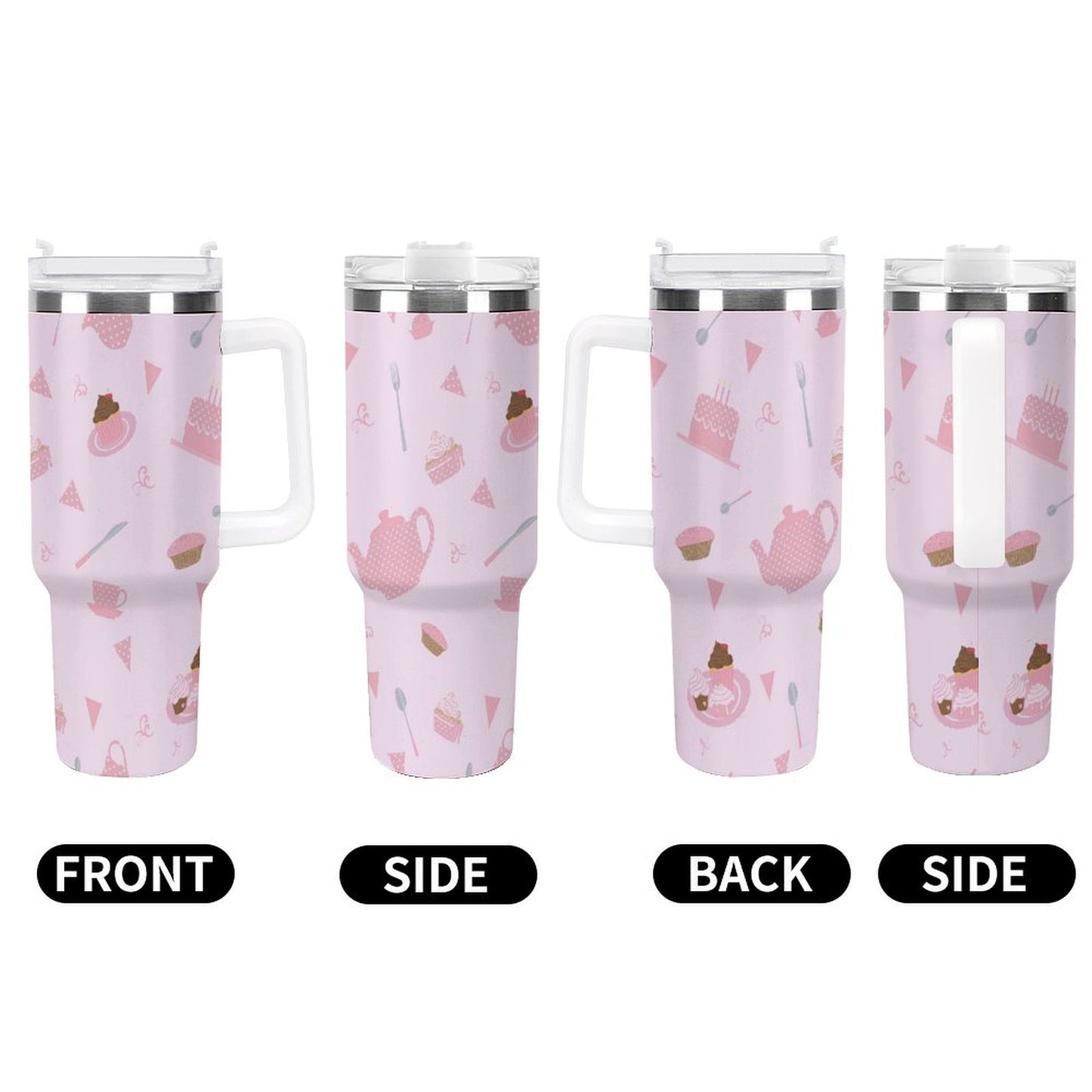 PHDT00508 POD US Local Tumbler 40oz Large Capacity Car Cup Refreshments, Afternoon Tea, Sweet, Pink