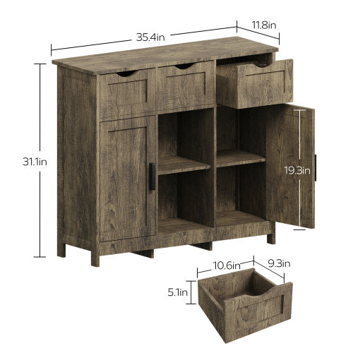 US Local Storage Cabinets,Wooden Floor Cabinet,with Drawers And Shelves Storage Cabinets,Accent Cabinet For Living Room,Bedroom,Bathroom Furniture Home Decor
