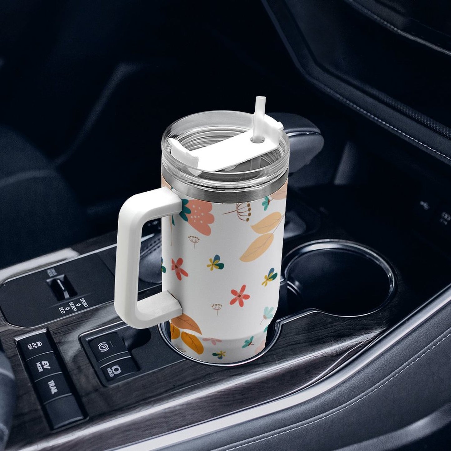 PHDT00145 POD US Local Tumbler 40 oz Large Capacity Car Cup Autumn Flowers, Leaves