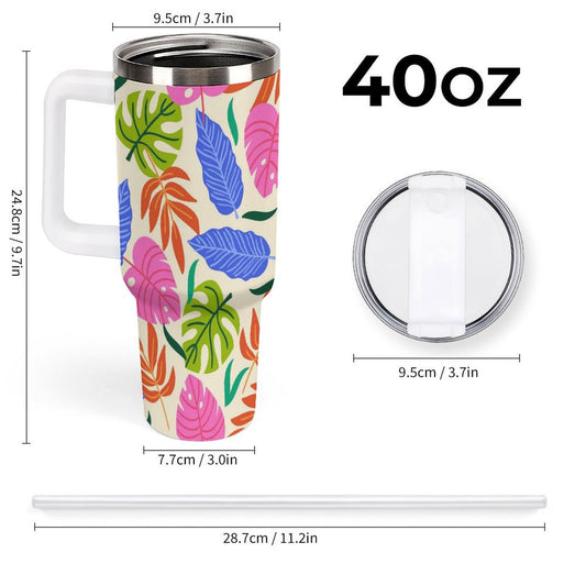 PHDT00467 POD US Local Tumbler 40 oz Large Capacity Car Cup Tropical, Vibrant