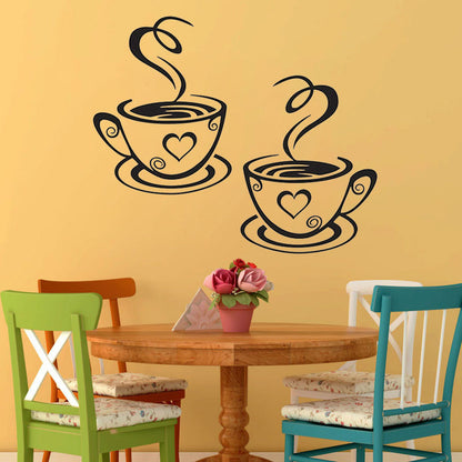 US Local Cup Coffee Removable Wall Sticker Decorative Painting