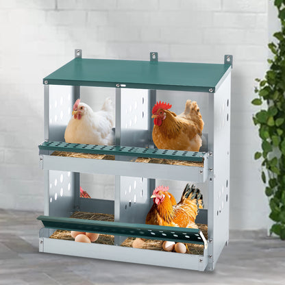 US Local 4 Compartment Chicken Nesting Boxes, Metal Nesting Boxes Wall Mount Chicken Egg Laying Box For Different Chicken Breeds
