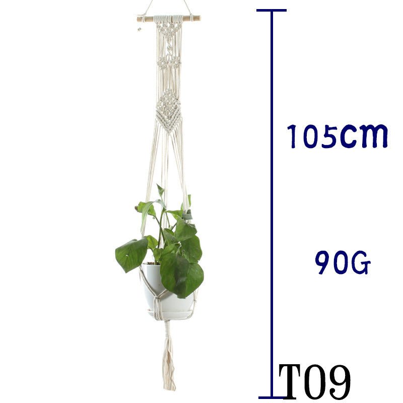 US Local Flower Pot Net Bag Beige Cotton Rope Indoor Plant Hanger Hanging Basket Sling