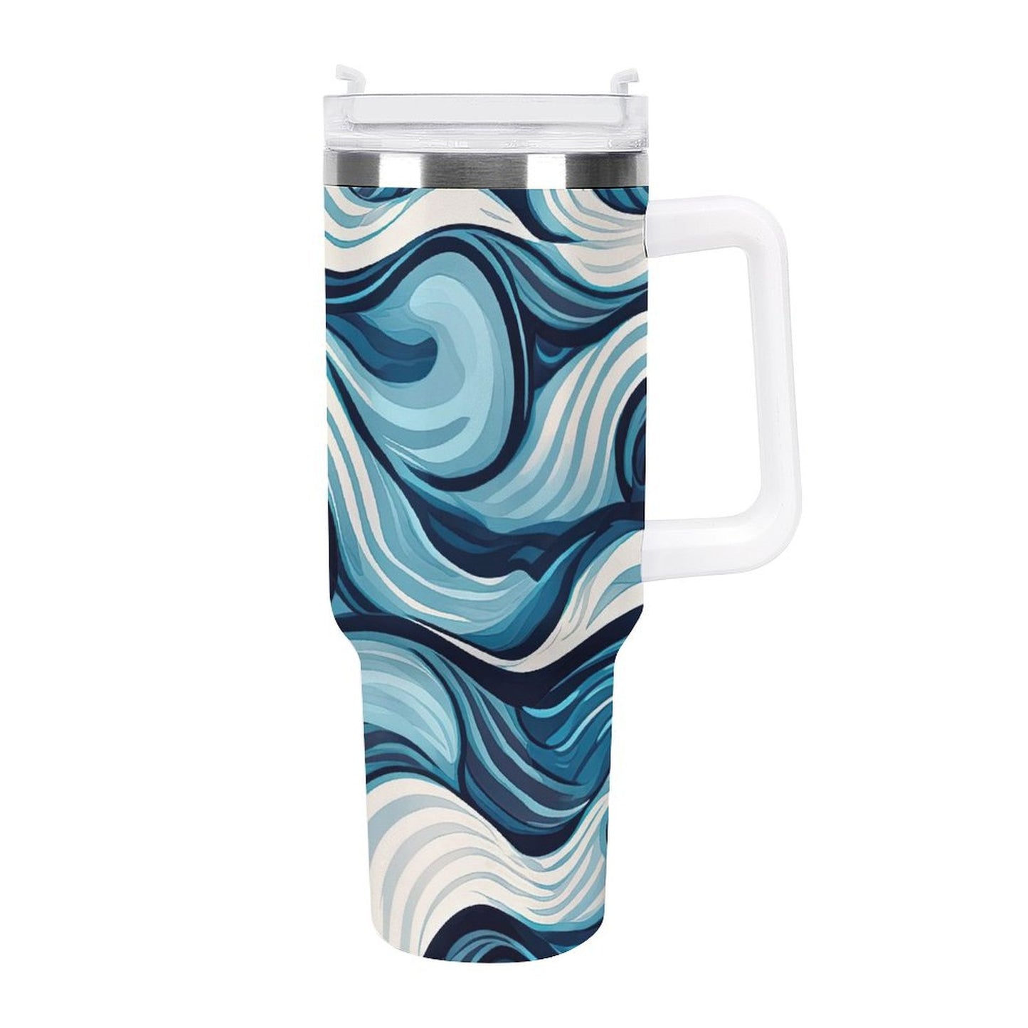 PHDT00044 POD US Local Tumbler 40 oz Large Capacity Car Cup Waves, Abstract