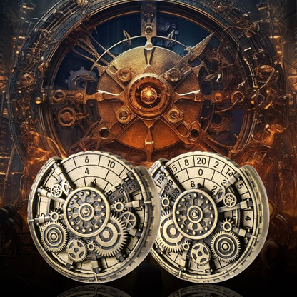 US Local Private Model Time Gear Fingertip Gyroscope Retro Wheel DND Dice Gift Box Set, Role Playing Game Dice On The Table