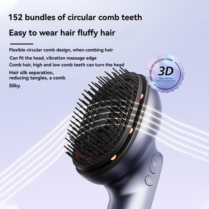 US Local Electric Massage Brush - 1 Pc, 3 X 1.2ml Hair Oil Bottles, Multi-function Scalp Massage Comb, Can Hold Hair Oils