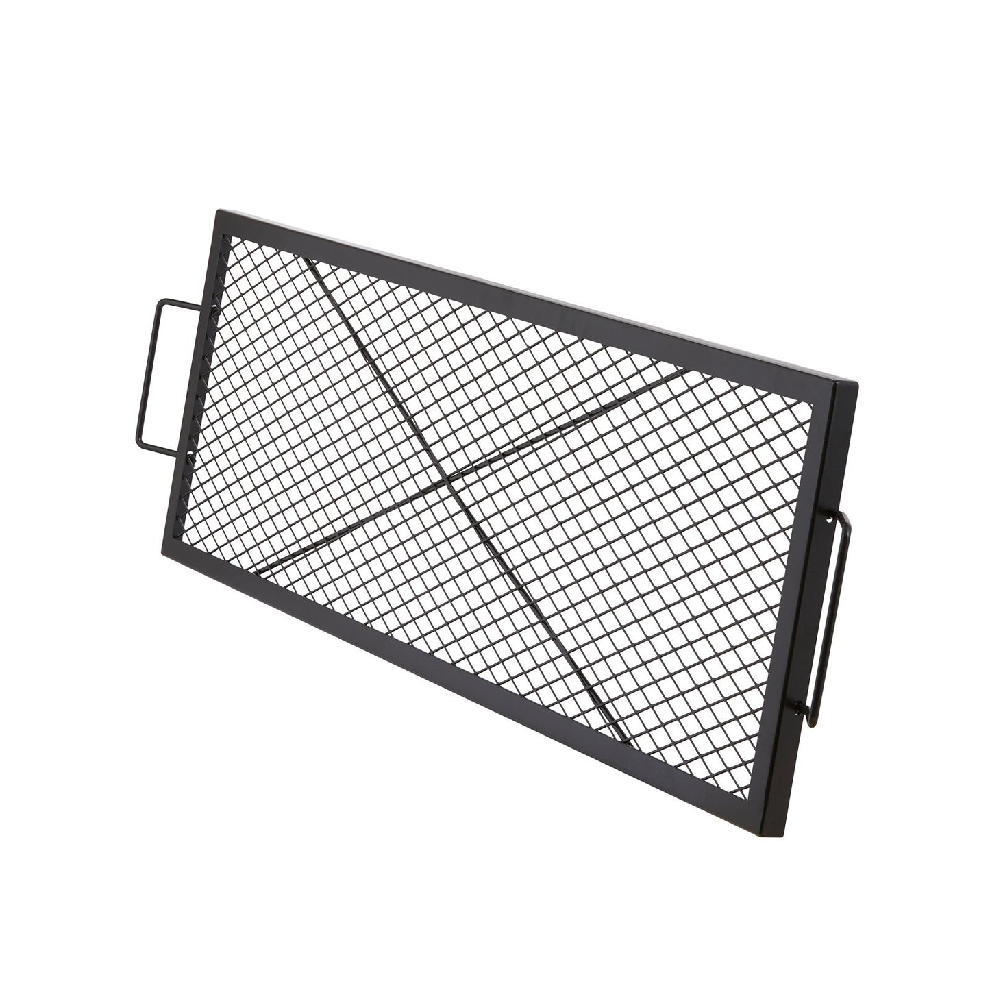 US Local VEVOR X-Marks Fire Pit Grill Grate, Rectangle Cooking Grate, Heavy Duty Steel Campfire BBQ Grill Grid With Handle & Support X Wire, Portable Camping Cookware For Outside Party Gathering, 44 Inch Black