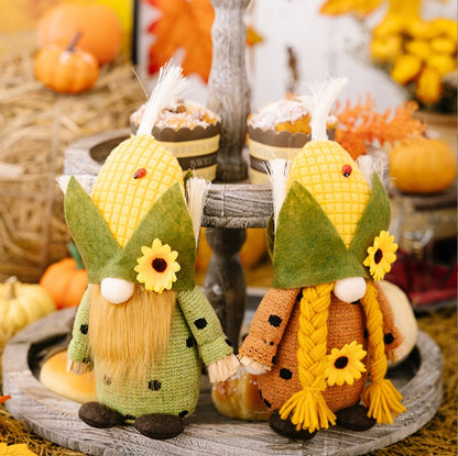 Thanksgiving Decorations Creative Harvest Season Corn Head Rudolf Doll Sunflower