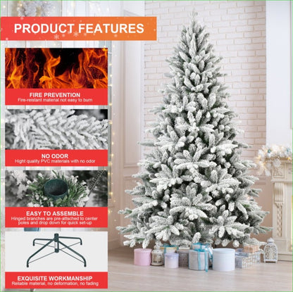 US Local White Christmas Treemixed Flocked Tree