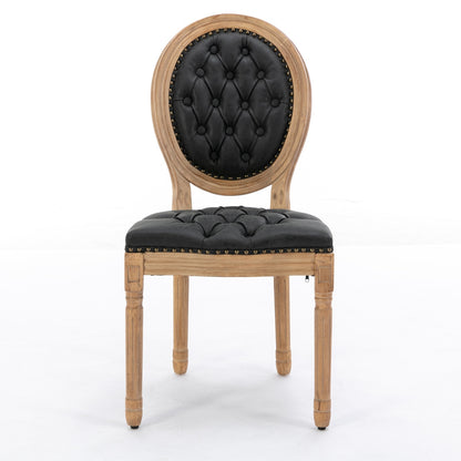 US Local French Style Solid Wood Frame Antique Painting, PU Artificial Leather Decoration